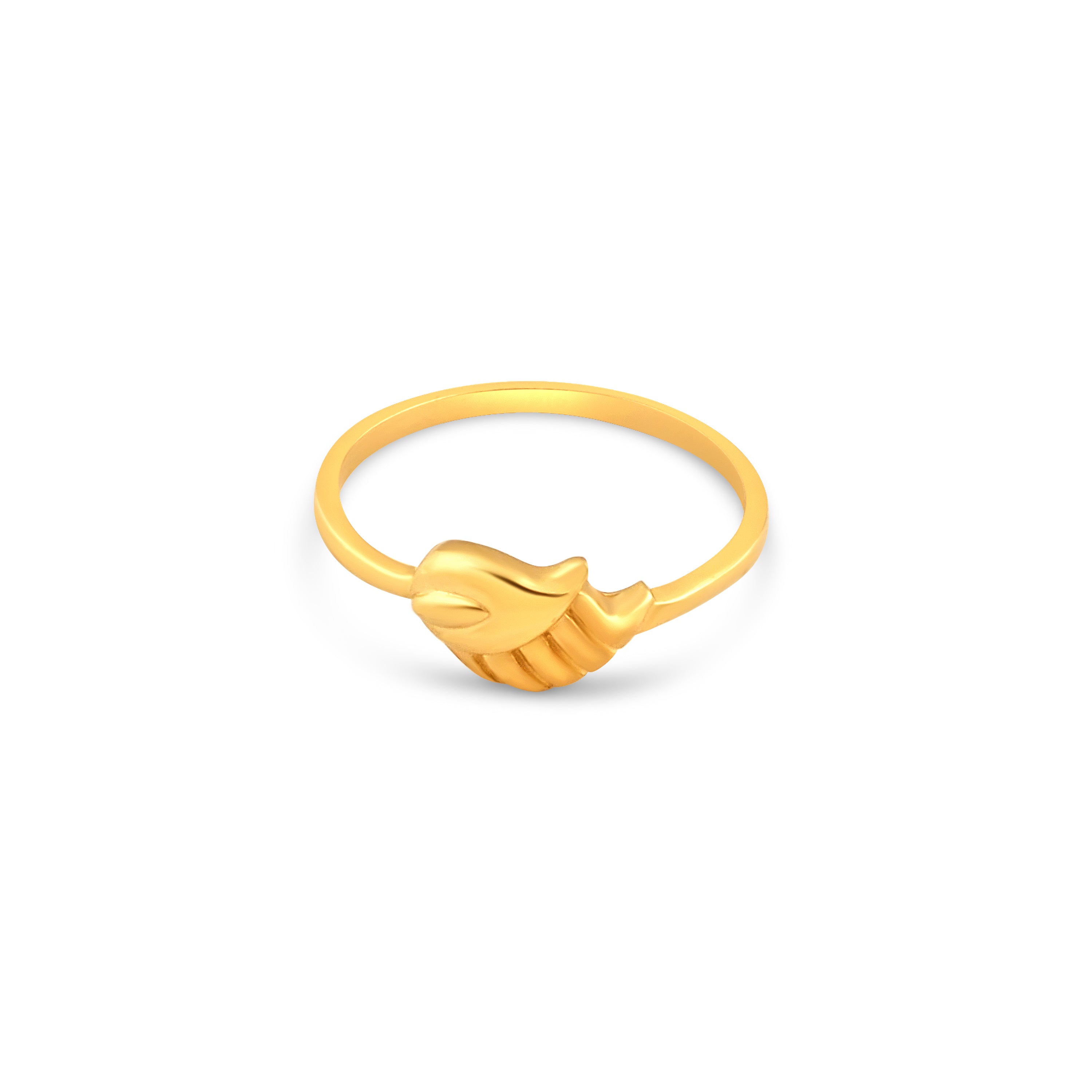 22ct Gold Leaf Design Ring with Shiny Finish | Size L½