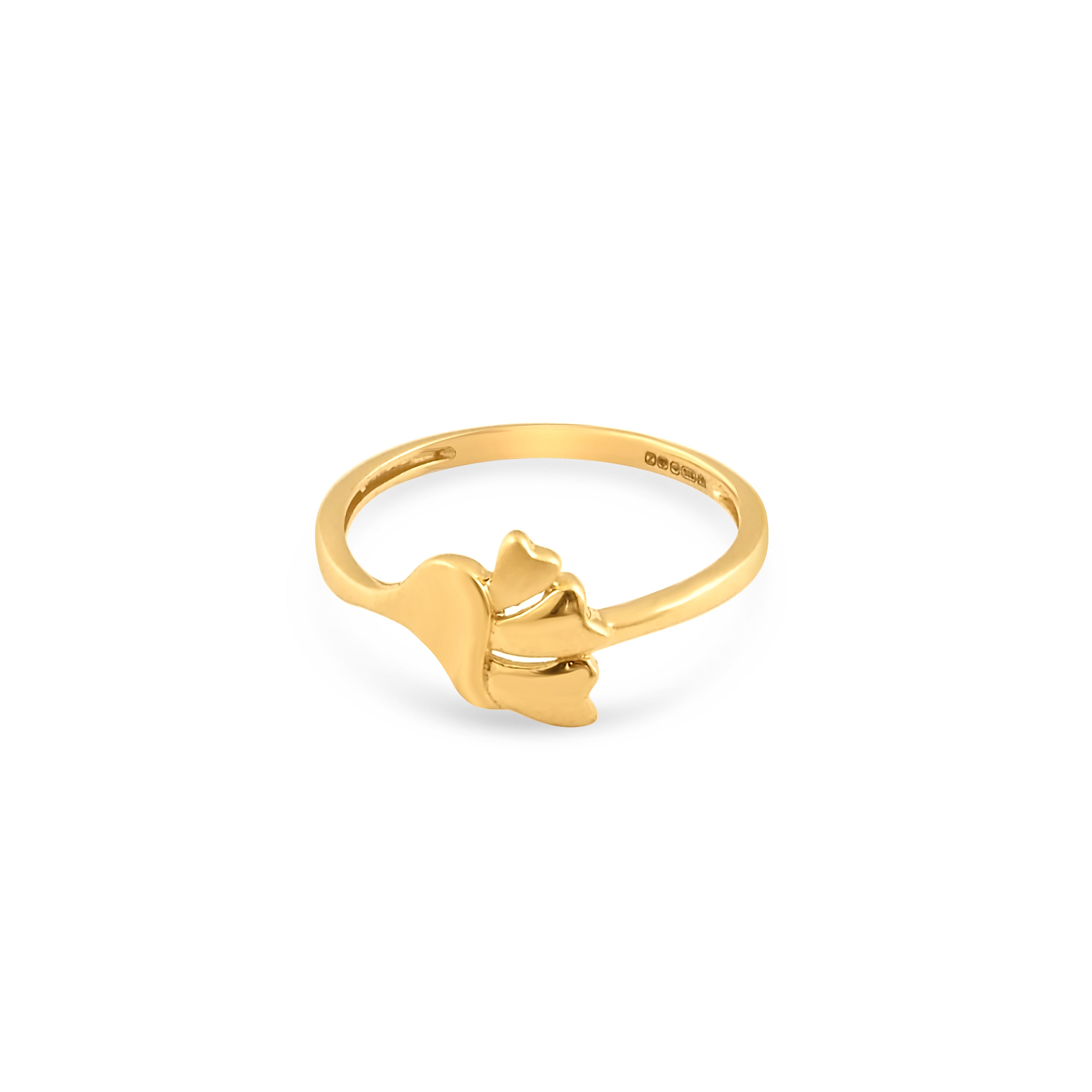 22ct Gold Leaf Inspired Design Ring with Matte and Shiny Finish | Size M½