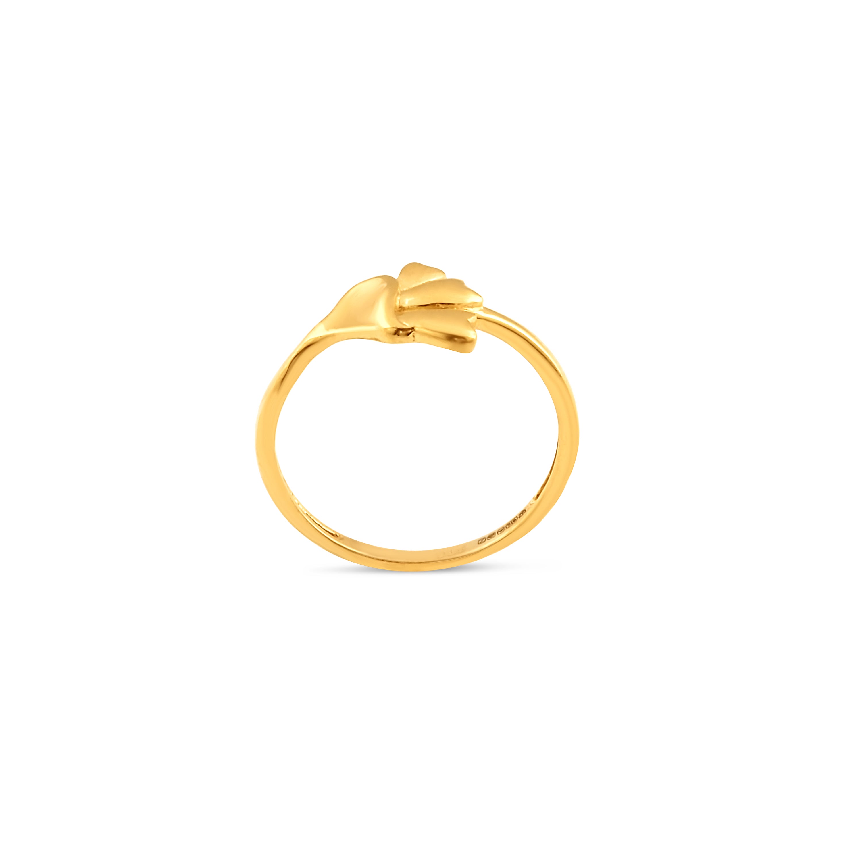22ct Gold Leaf Inspired Design Ring with Matte and Shiny Finish | Size M½
