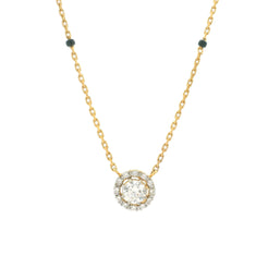 22ct Gold Mangalsutra with CZ Circle Pendant & Rounded Trigger Clasp