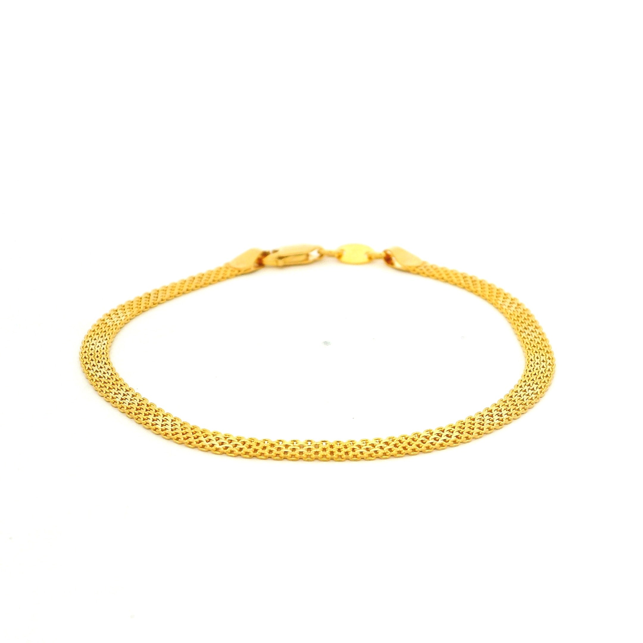 22ct Gold Mesh Chain Bracelet – Elegant Textured Design for Everyday Wear