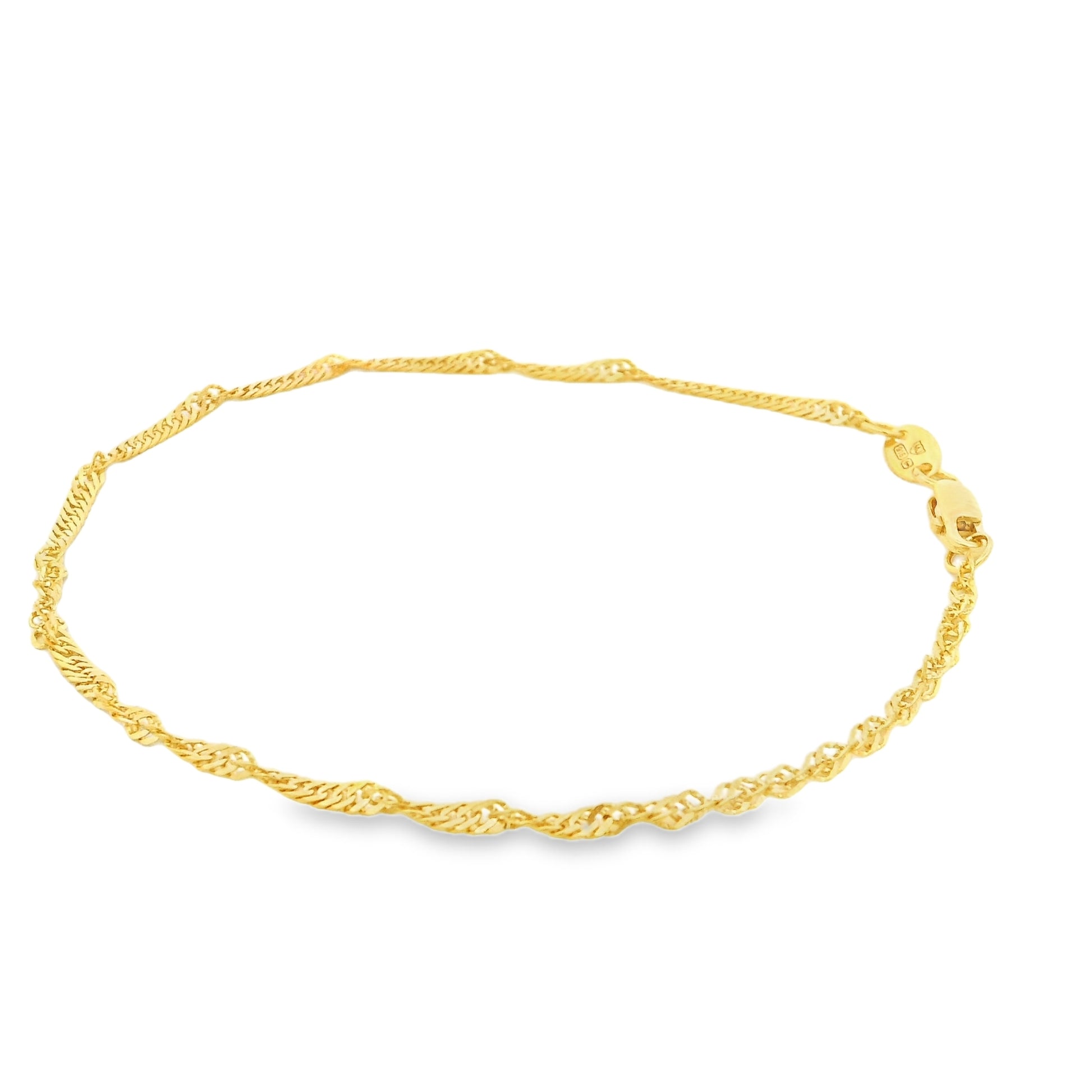 22ct Gold Ripple Chain Bracelet  Perfect for Everyday Wear & Gifting