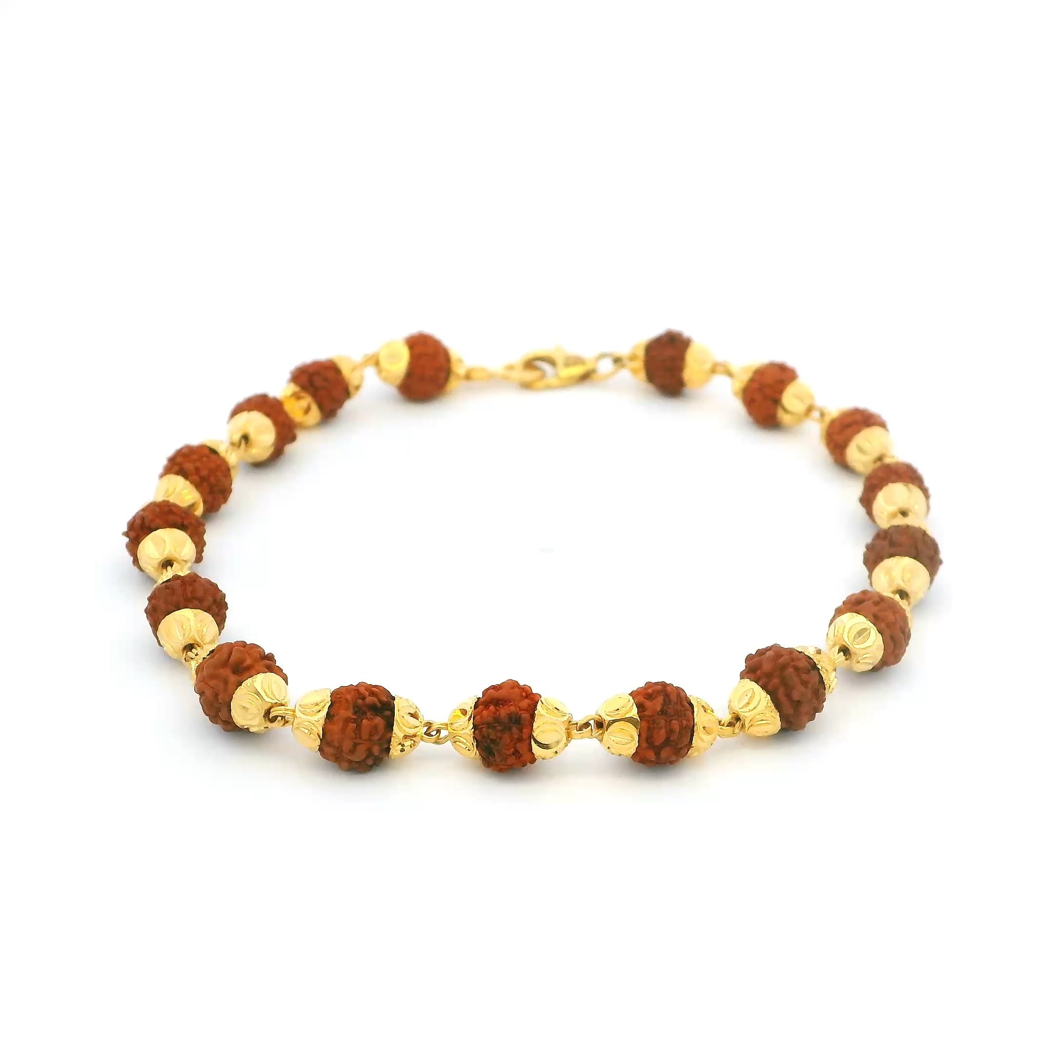22ct Gold Rudraksha Bead Bracelet – Spiritual Gift