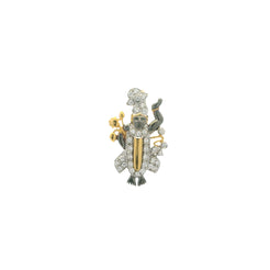 22ct Gold Shreenathji Pendant – Rhodium Plated with CZ Stones