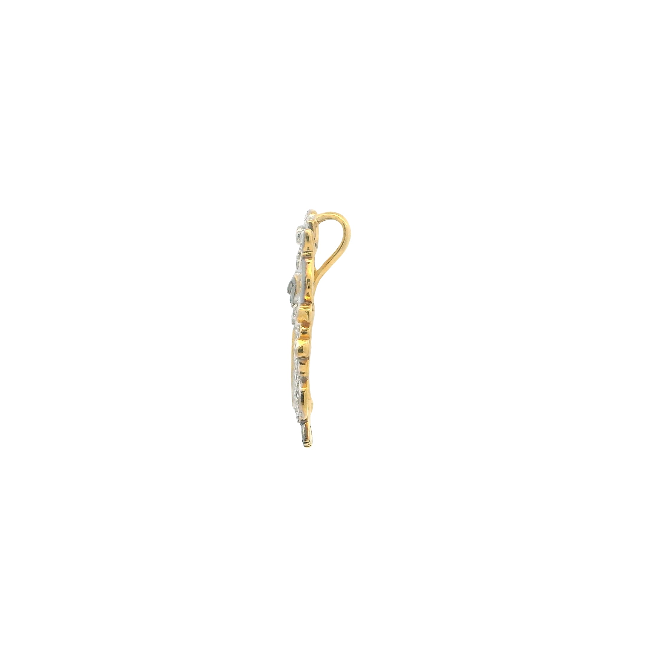 22ct Gold Shreenathji Pendant – Rhodium Plated with CZ Stones