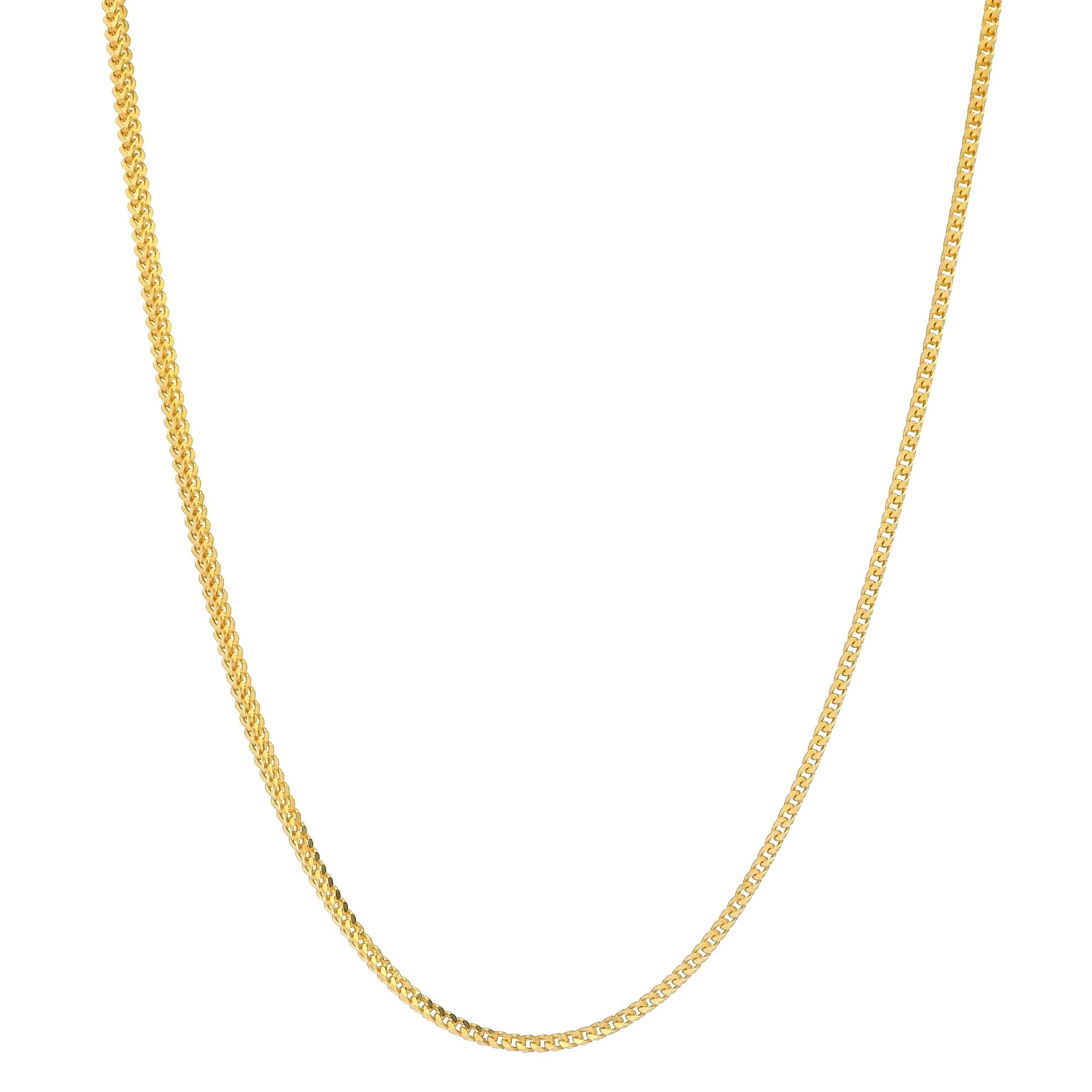 22ct Gold Square Foxtail Chain for Men & Women | Lobster Clasp