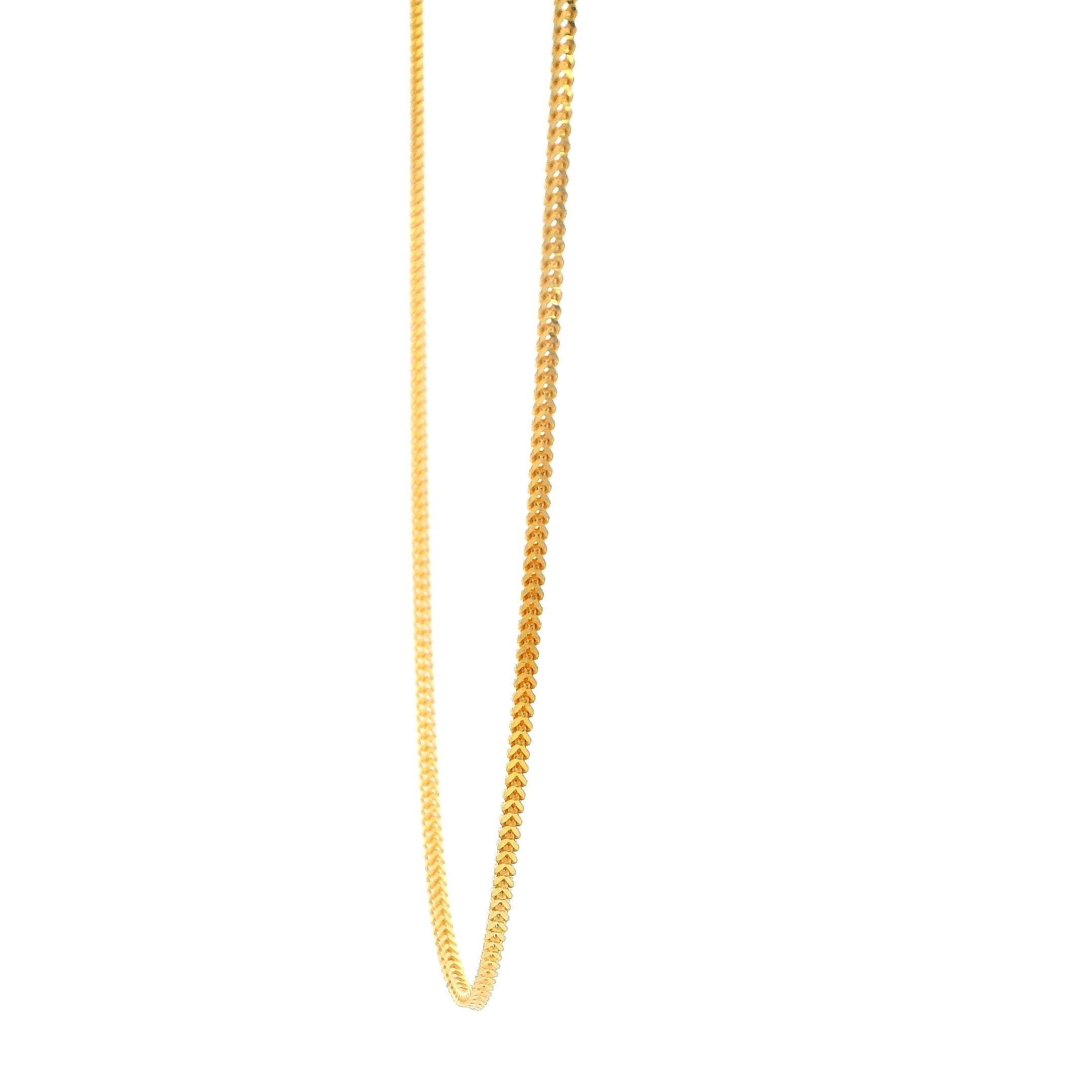 22ct Gold Square Foxtail Chain for Men & Women | Lobster Clasp