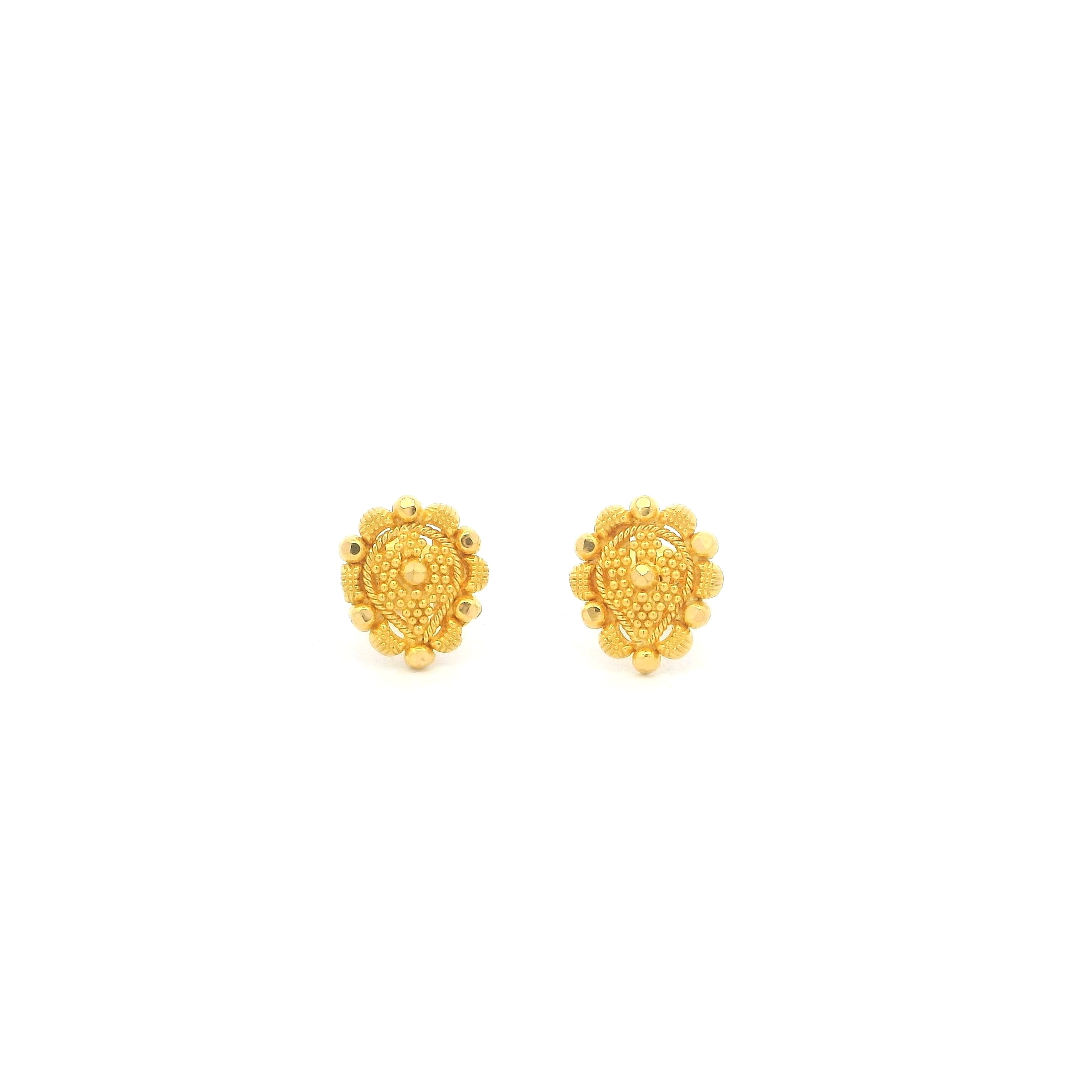 22ct Gold Stud Earrings with Screw Back – Elegant & Secure Fit