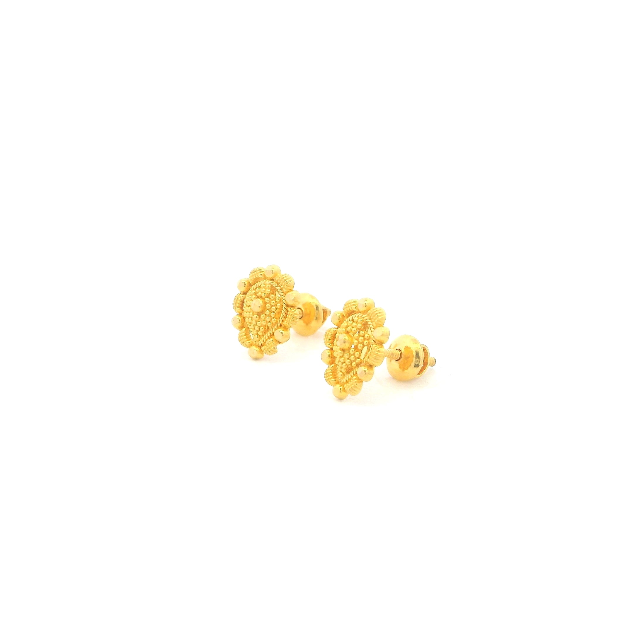 22ct Gold Stud Earrings with Screw Back – Elegant & Secure Fit