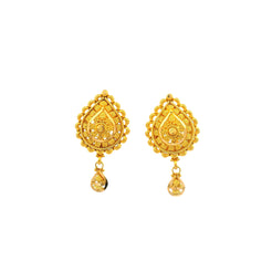 22ct Gold Teardrop Pendant & Earrings Set – Traditional Filigree Design Jewellery