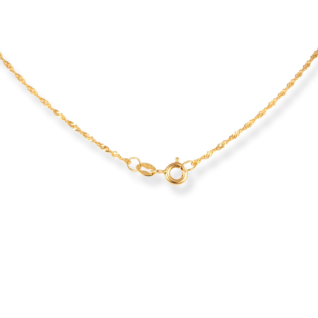 22ct Gold Teardrop Pendant & Earrings Set with Green and White Cubic Zirconia