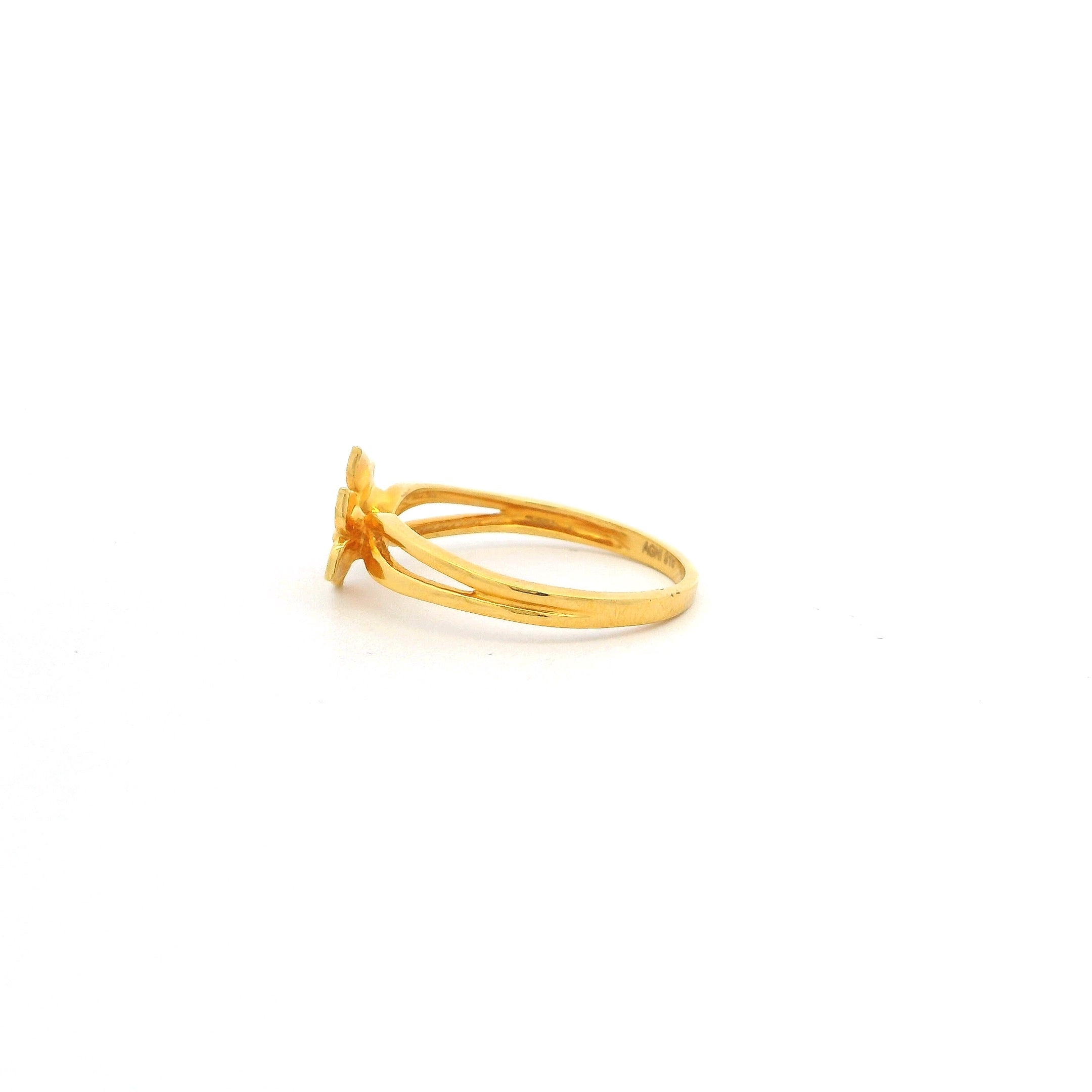 22ct Gold Twin-Flower Ring – Delicate Floral Design in Pure Gold | Size L, N, P & R