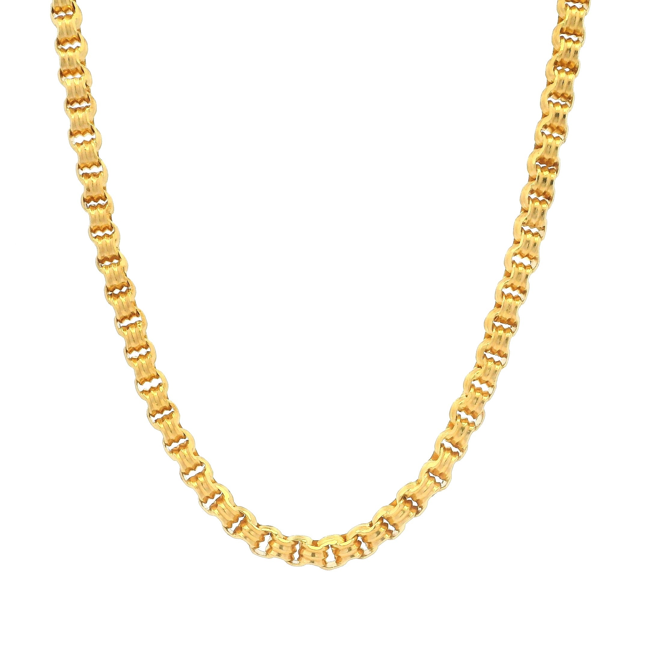 22ct Solid Gold Double Belcher Chain for Men & Women – 22 Inches