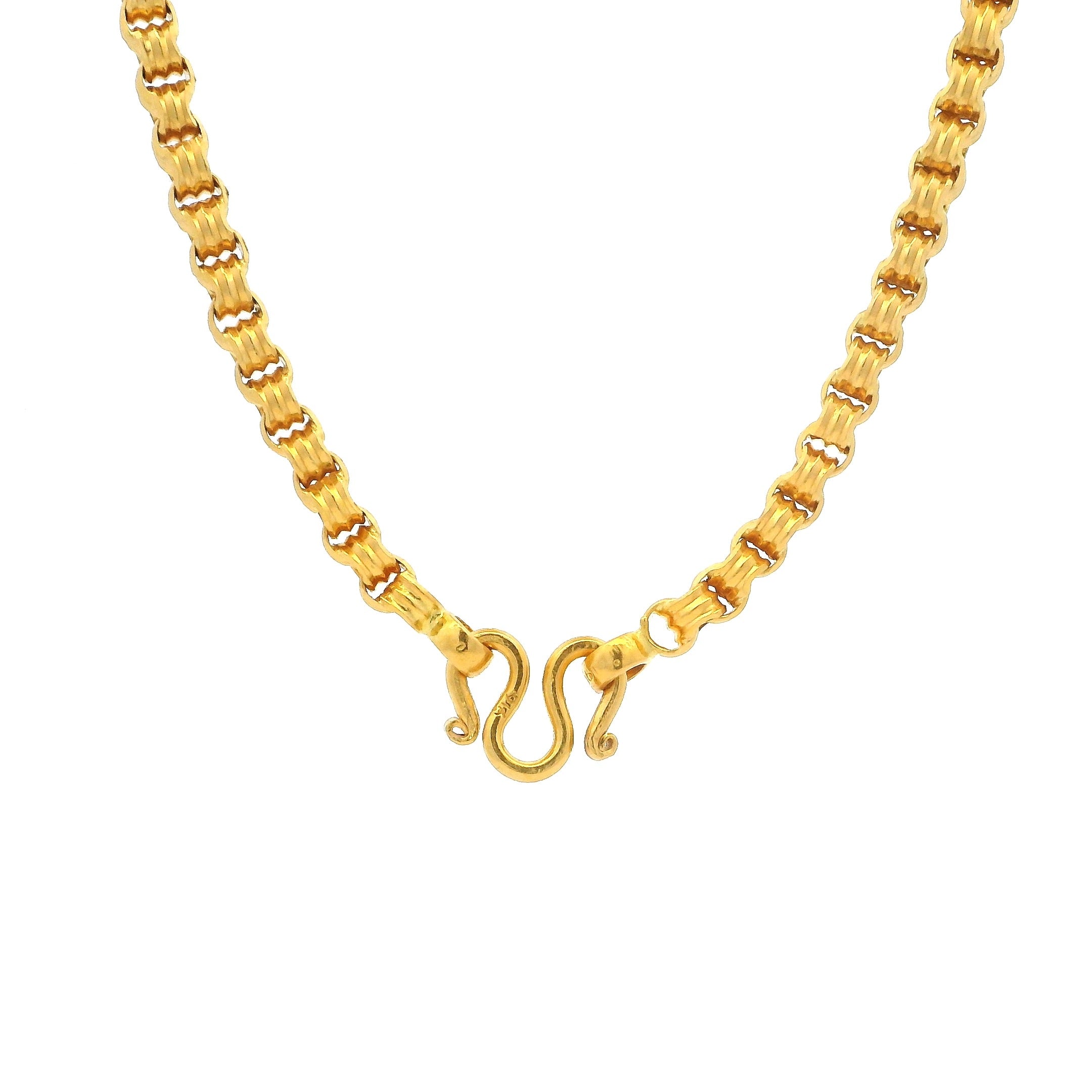 22ct Solid Gold Double Belcher Chain for Men & Women – 22 Inches