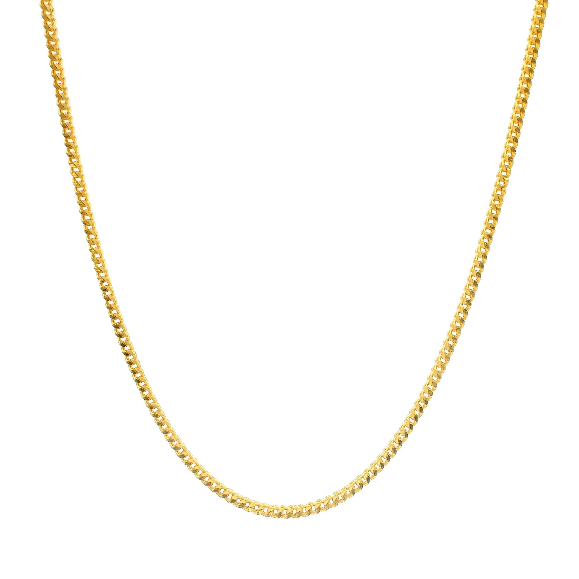 22ct Solid Gold Square Foxtail Chain Necklace for Men & Women with Lobster Clasp