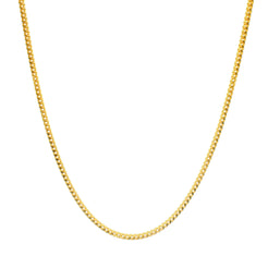 22ct Solid Gold Square Foxtail Chain Necklace for Men & Women with Lobster Clasp