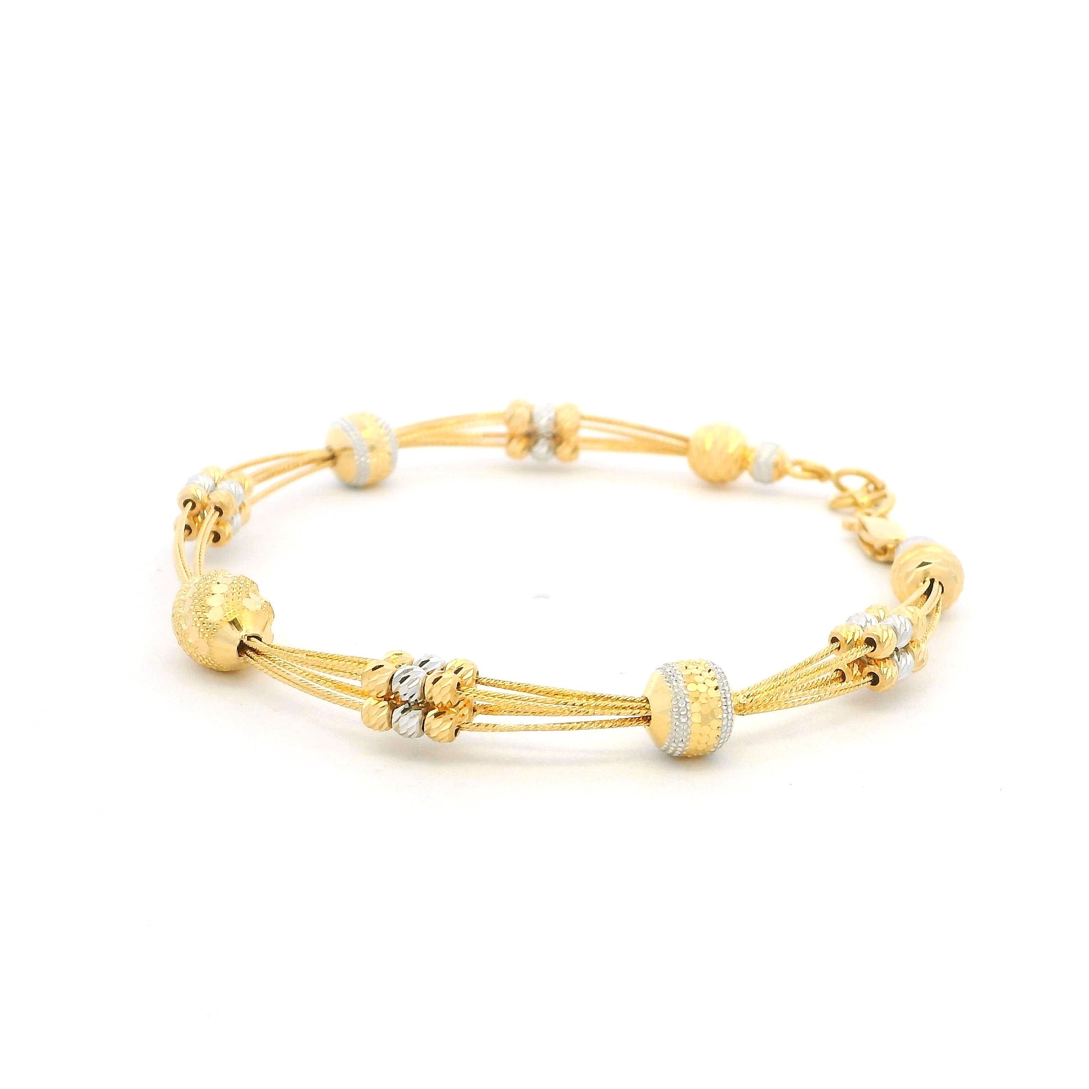 22ct Yellow Gold Bangle Bracelet | Adjustable Links & Secure Lobster Clasp