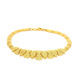 22ct Yellow Gold Bracelet – Intricate Cutwork Design with Lobster Clasp