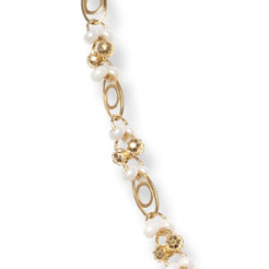 22ct Yellow Gold Chain with Pearl and Floral Detailing – Elegant Women’s Necklace