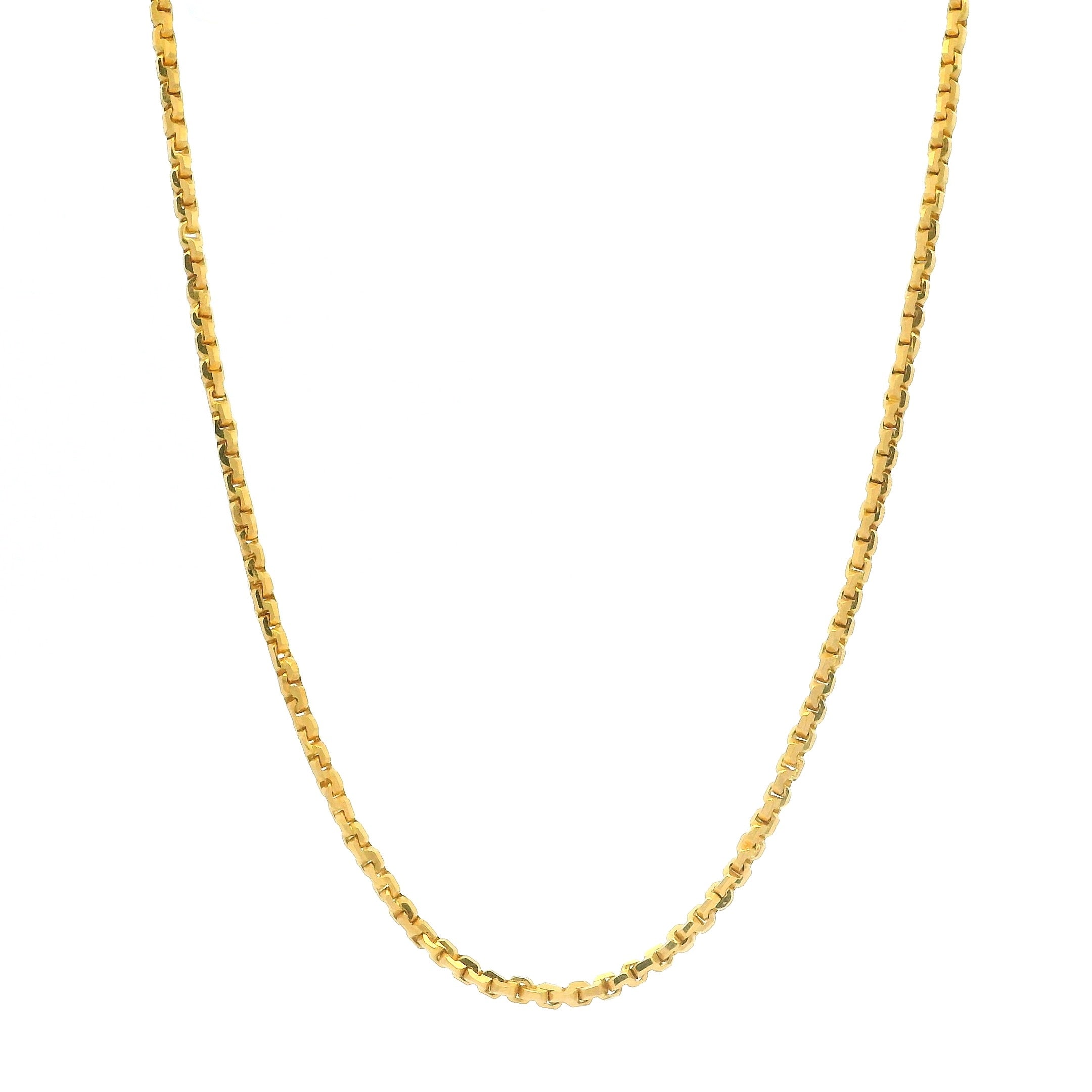 22ct Yellow Gold Classic Pyramid Link Chain with S Hook Clasp
