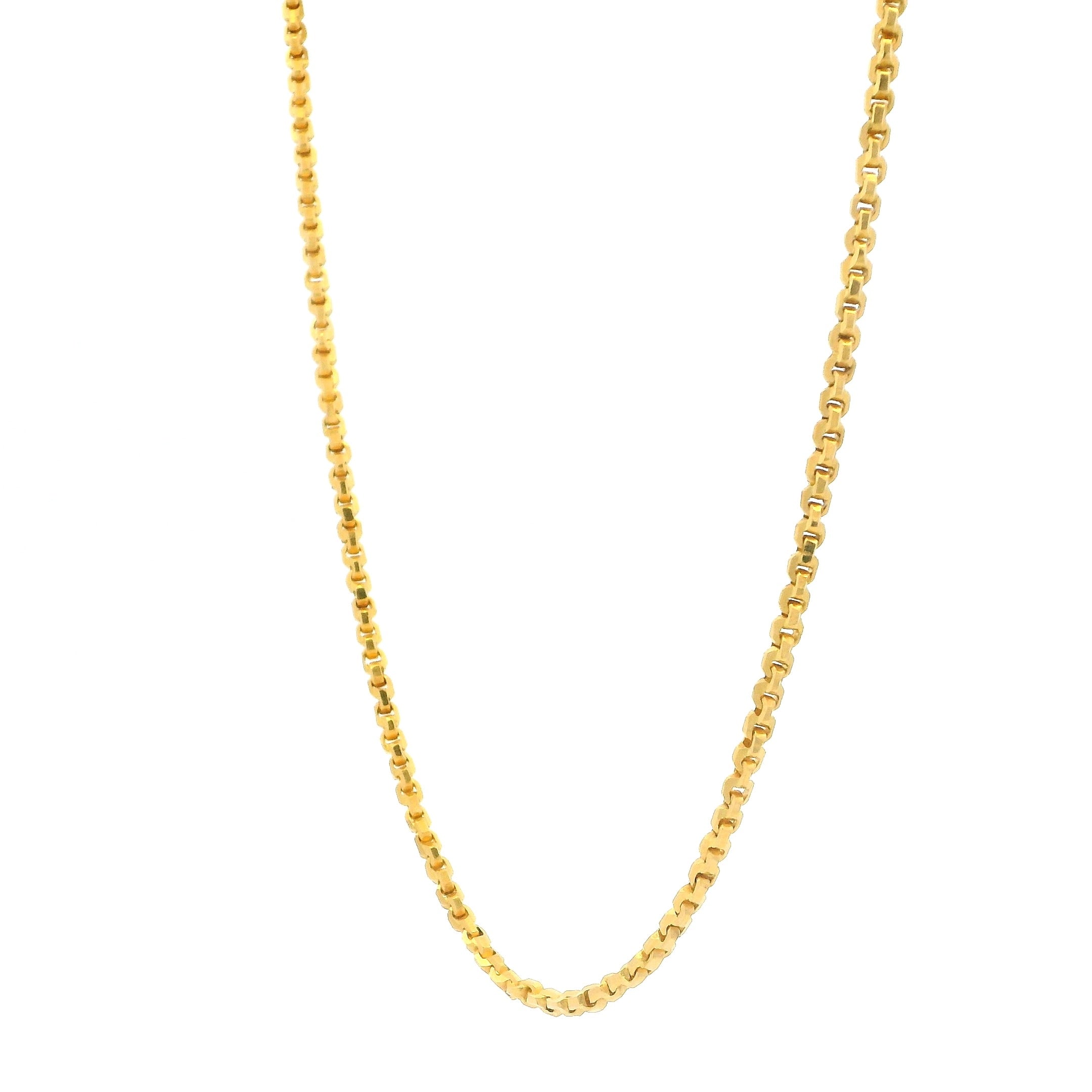 22ct Yellow Gold Classic Pyramid Link Chain with S Hook Clasp | 23 Inches