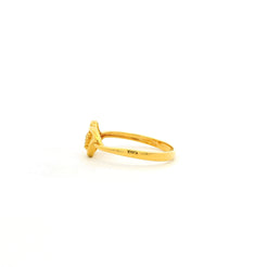 Gold ring on a white background