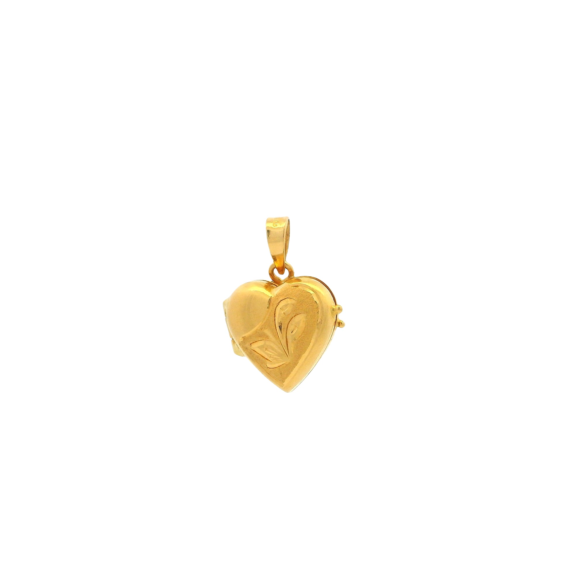 22ct Yellow Gold Heart Photo Locket Pendant | Openable Design