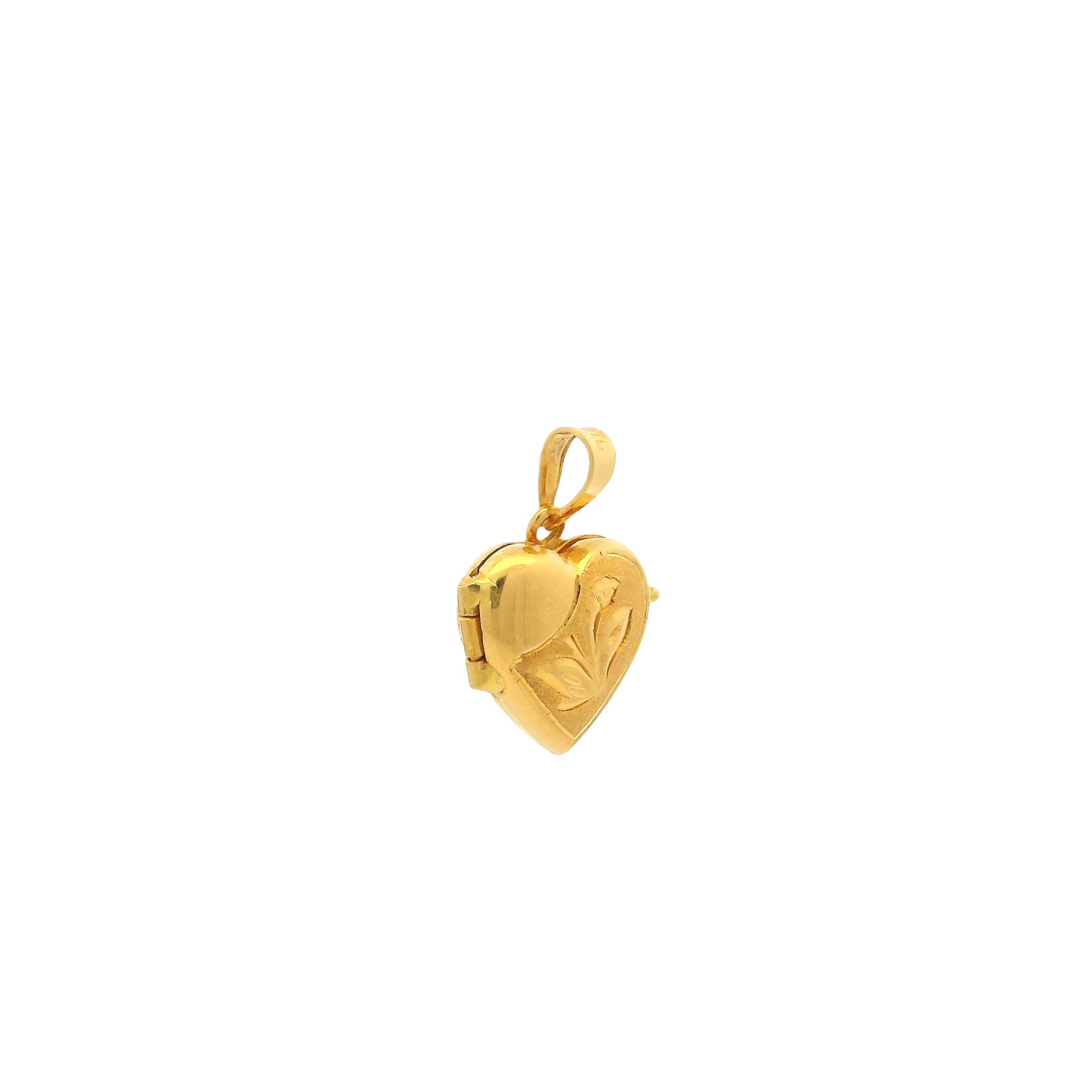 22ct Yellow Gold Heart Pendant with Openable Photo Locket Design