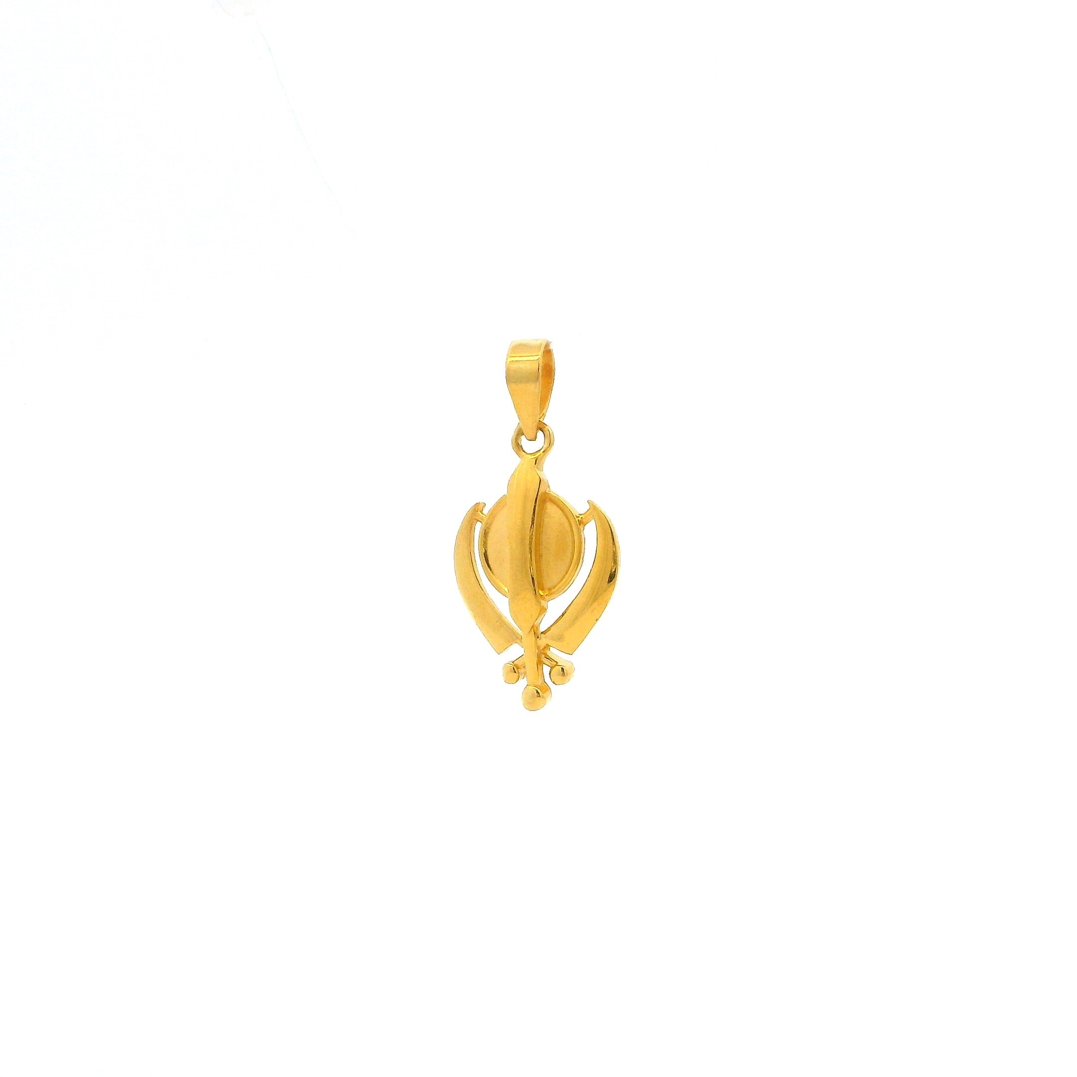 Gold pendant on a white background