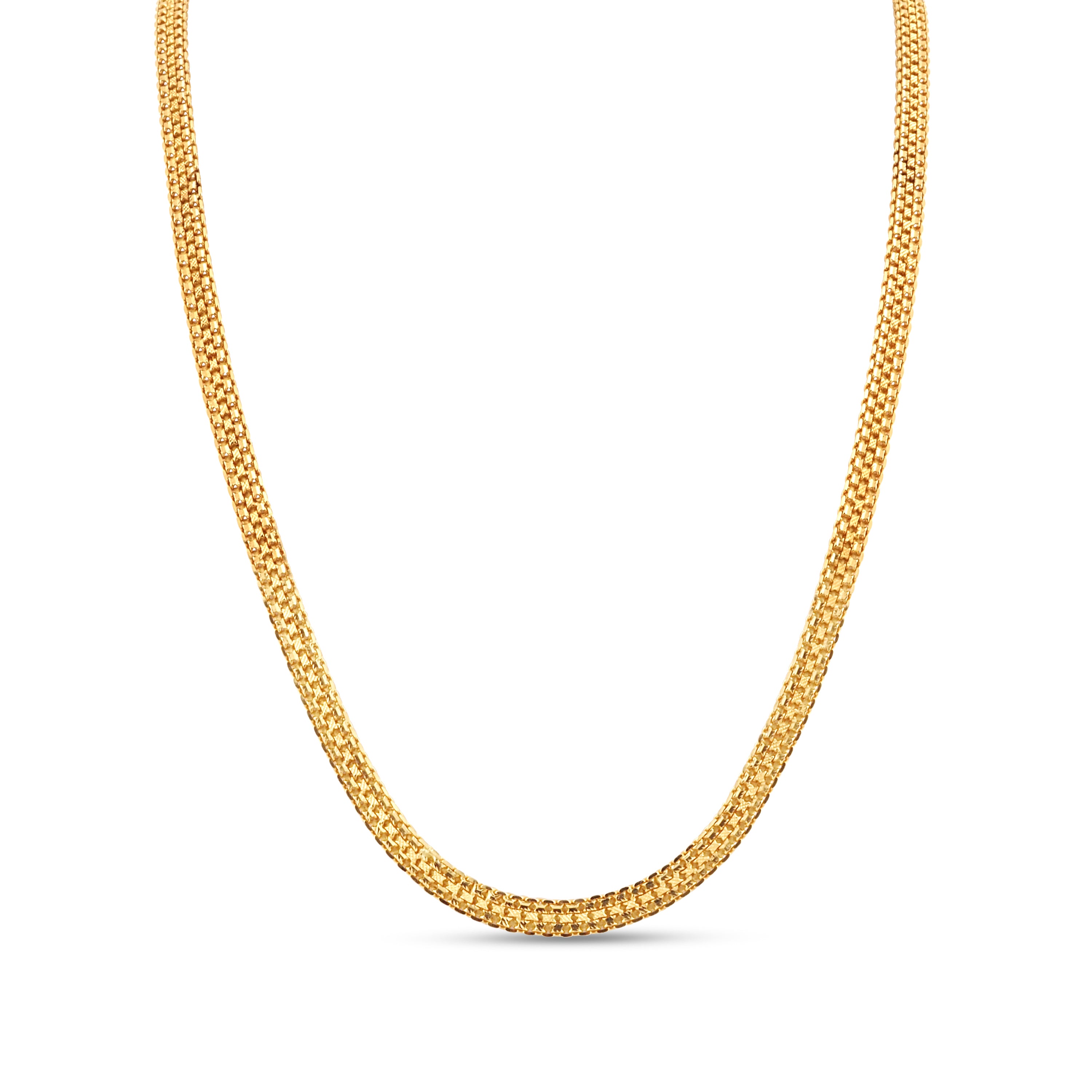22ct Yellow Gold Men's Curb Link Chain – Double Link Design