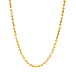 22ct Yellow Gold Necklace – Textured Diamond Cut Round Bead Design