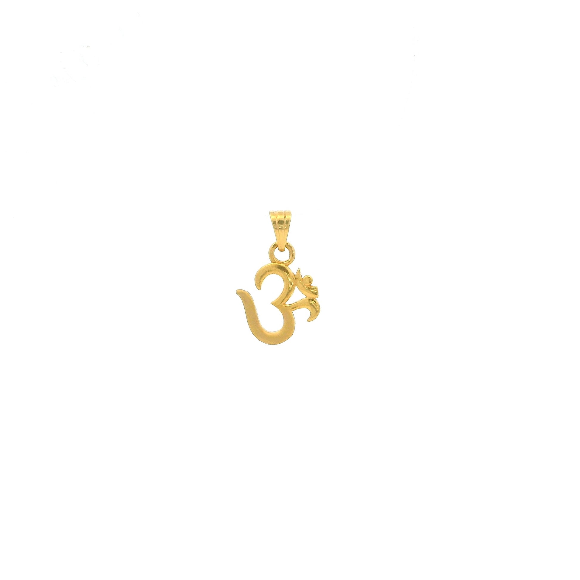 22ct Yellow Gold Om Pendant with Polished & Matte Finish – Traditional Hindu Religious Jewellery