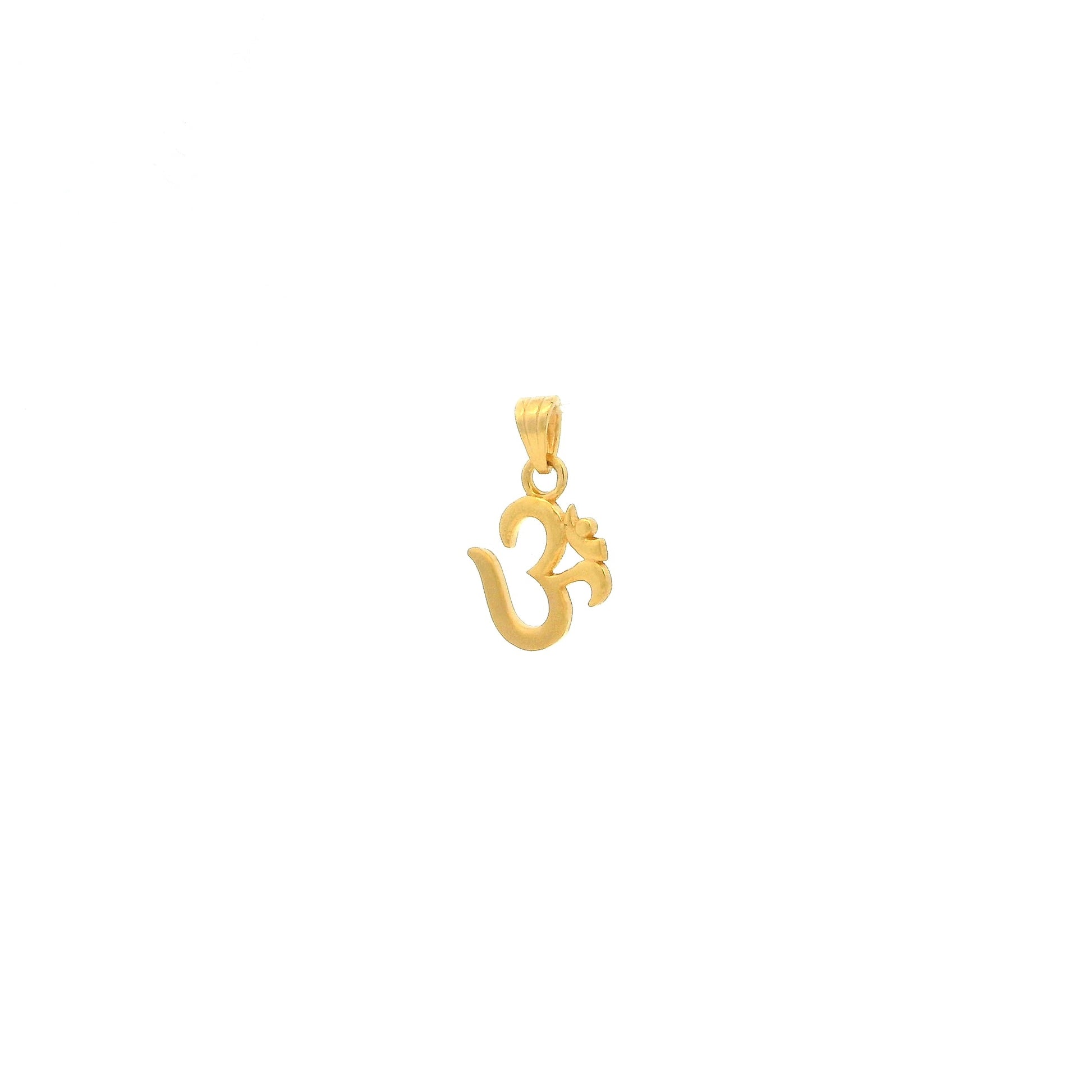 22ct Yellow Gold Om Pendant with Polished & Matte Finish – Traditional Hindu Religious Jewellery