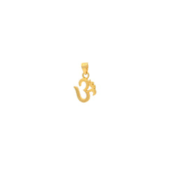22ct Yellow Gold Om Pendant with Polished & Matte Finish – Traditional Hindu Religious Jewellery