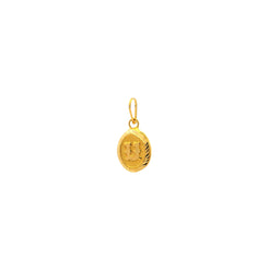 Gold pendant on a white background