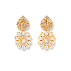 22ct Yellow Gold Polki Style Necklace and Earrings Set – Traditional Bridal Jewelry