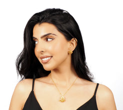 22ct Yellow Gold Polki Style Necklace and Earrings Set with Bead Detailing – Traditional Jewelry Suite