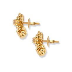 22ct Yellow Gold Polki Style Necklace and Earrings Set with Bead Detailing – Traditional Jewelry Suite