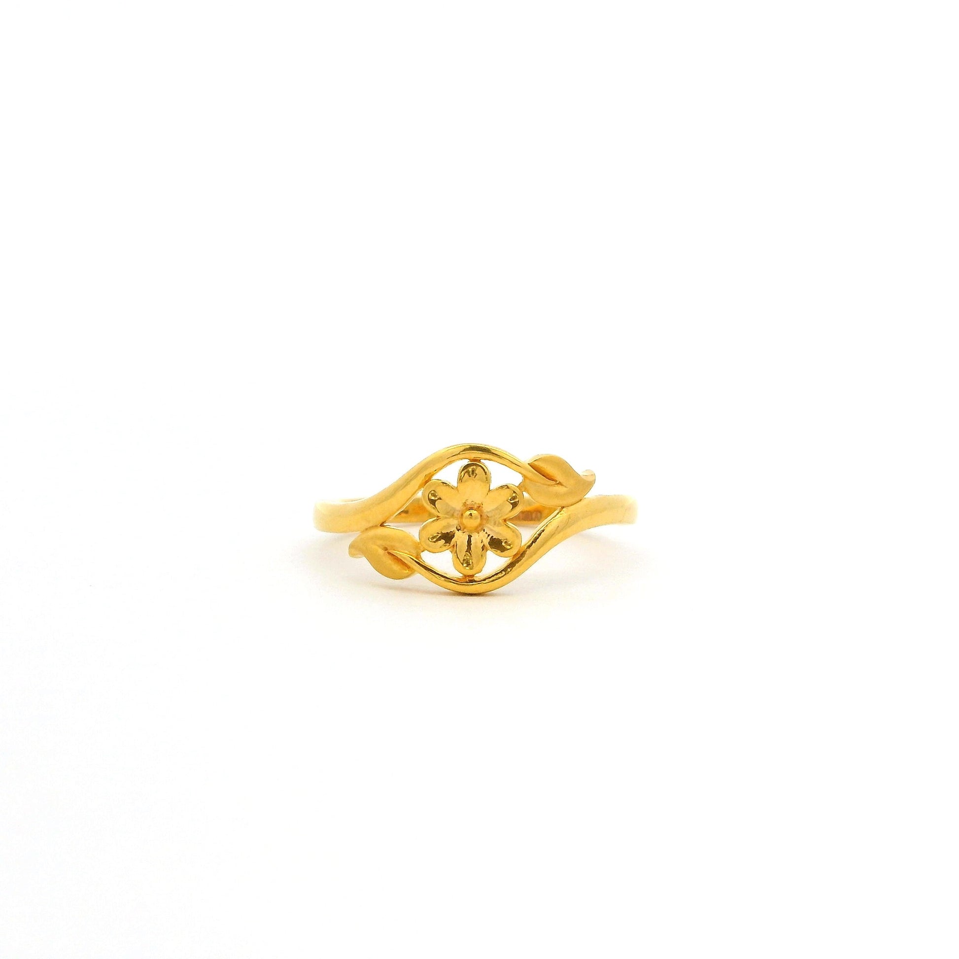 22ct Yellow Gold Ring with Floral Leaf Design – Elegant Jewellery