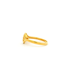 Gold ring on a white background