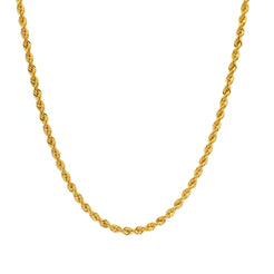 22ct Yellow Gold Rope Chain – 24 Inch Long with Lobster Clasp for Men & Women