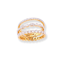 3 x 22ct Gold Swarovski Zirconia Stacking Eternity Rings LR21610 - Minar Jewellers