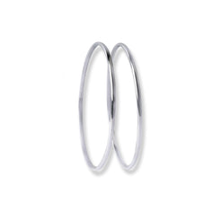Pair of 18ct White Gold Bangles with Shiny Finish B-3416 - Minar Jewellers