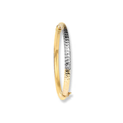 18ct White & Yellow Gold Mixed Design Openable Bangle B-4800 - Minar Jewellers