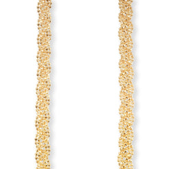 22ct Indian Gold Chain in Flat Beaded Chain with '' S '' Clasp C-3810 - Minar Jewellers