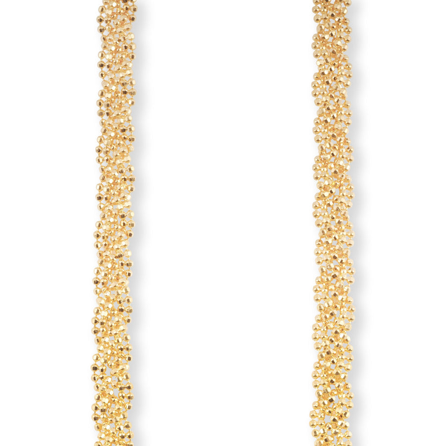 22ct Indian Gold Chain in Flat Beaded Chain with '' S '' Clasp. N-3810