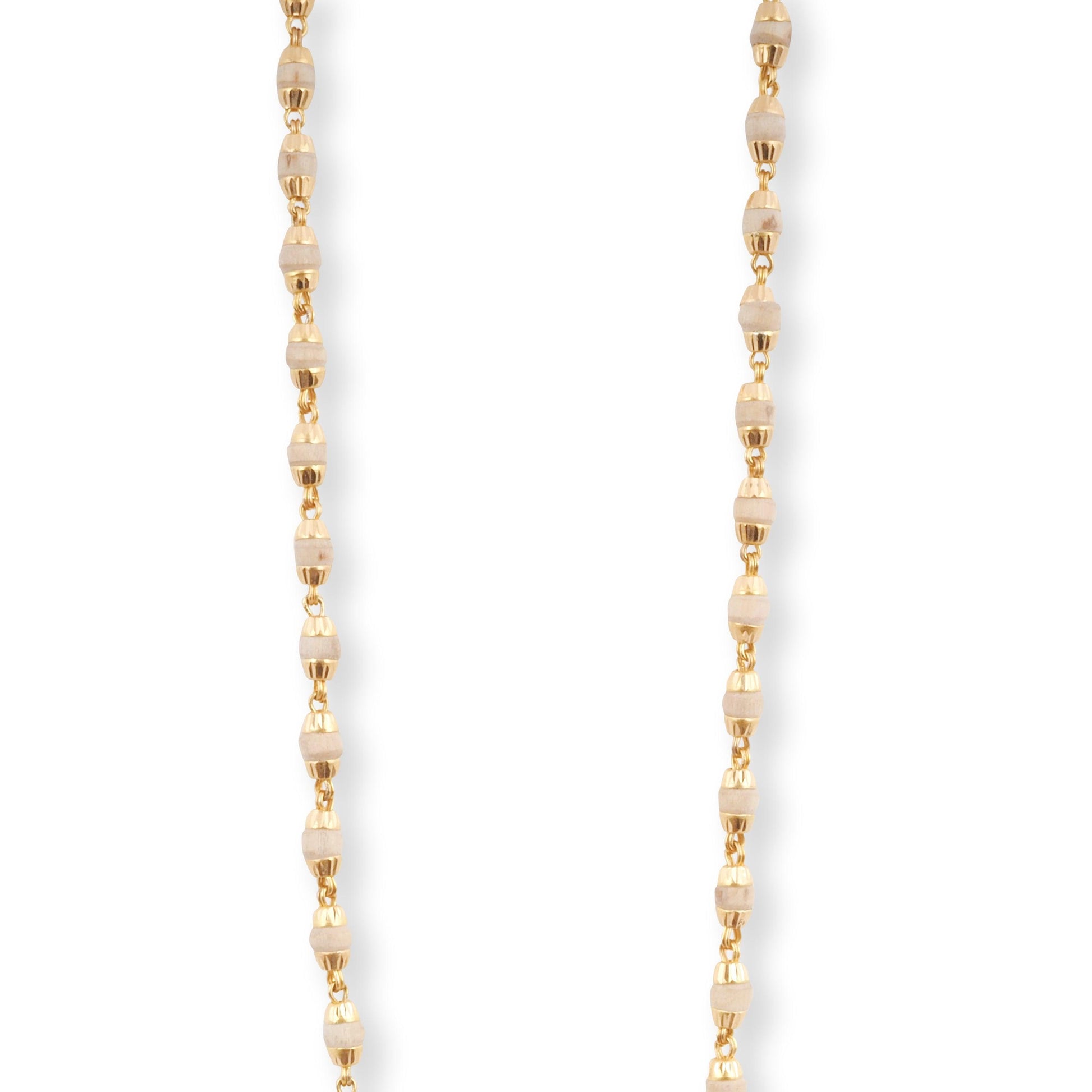 22ct Yellow Gold Chain with Tulsi Beads C-3811 - Minar Jewellers