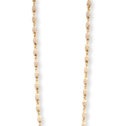 22ct Yellow Gold Chain with Tulsi Beads C-3811 - Minar Jewellers