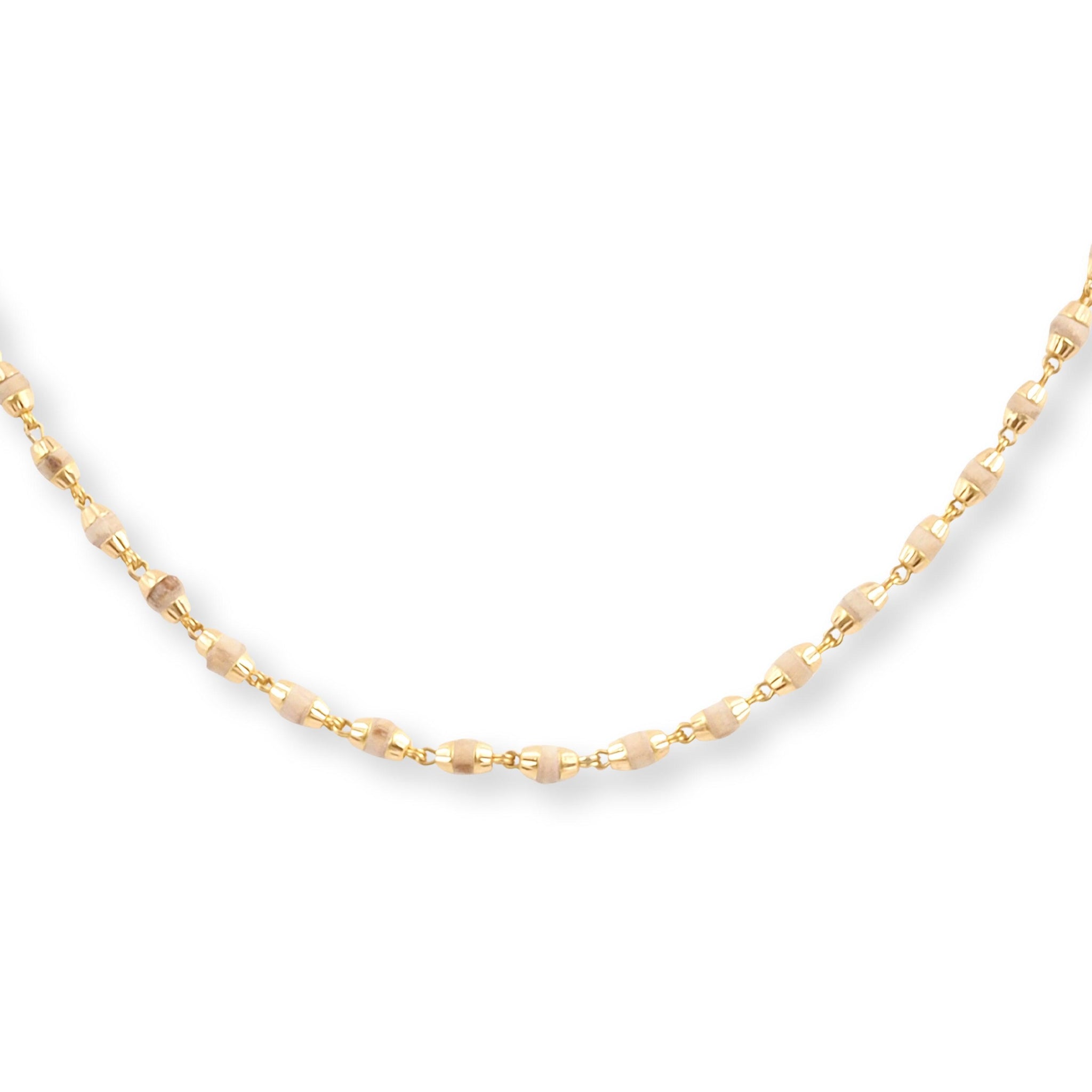 22ct Yellow Gold Chain with Tulsi Beads. C-3811
