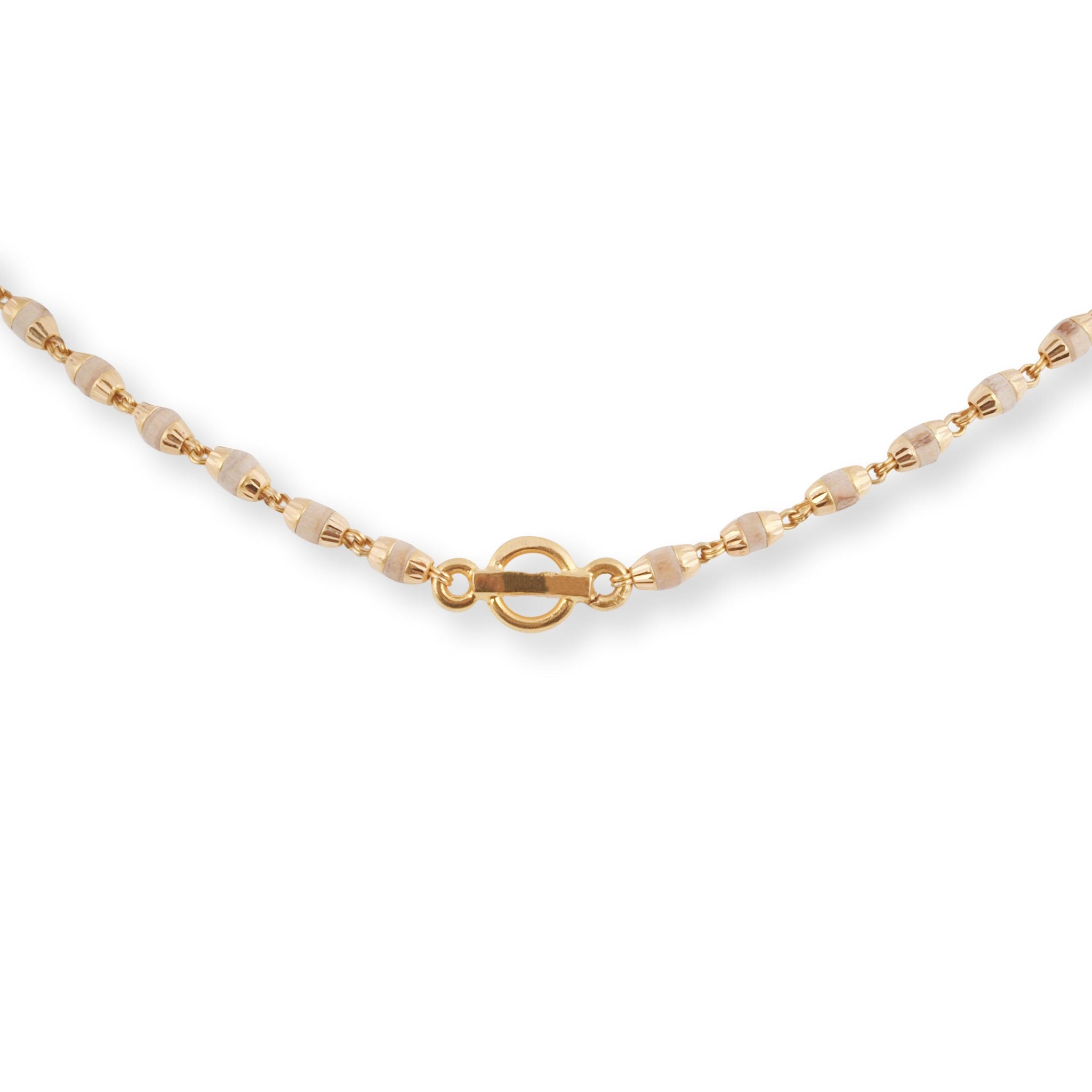 22ct Yellow Gold Chain with Tulsi Beads. C-3811
